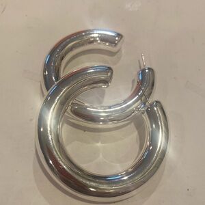 True To Form XL tube hoop 2”  Earrings Gold or Silver Tone NEW in Box